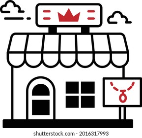 Pawnshop or Pawnbroker with clouds Concept Vector Icon Design, Business and Management Symbol, Banking and finance Sign, ECommerce and Delivery Stock illustration