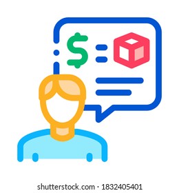 pawnshop representative employee icon vector. pawnshop representative employee sign. color symbol illustration