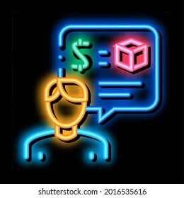 pawnshop representative employee neon light sign vector. Glowing bright icon pawnshop representative employee sign. transparent symbol illustration