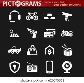 Pawnshop vector icons for user interface design