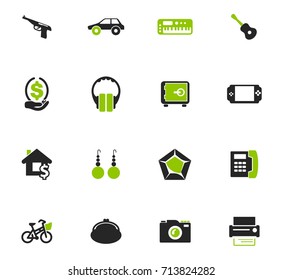 Pawnshop vector icons for user interface design