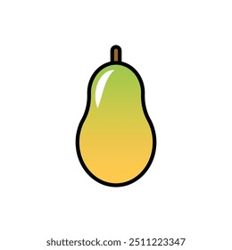 Pawpaw vector icon. Minimalistic illustration of tropic berry - ripe papaya. Healthy eating, raw food, vegetarian, dieting concept.