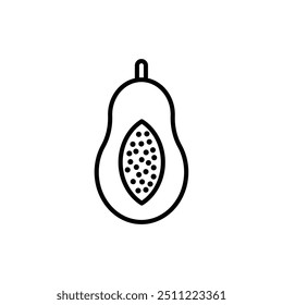 Pawpaw vector icon. Minimalistic illustration of tropic berry - ripe papaya. Healthy eating, raw food, vegetarian, dieting concept.