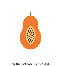 Pawpaw vector icon. Minimalistic illustration of tropic berry - ripe papaya. Healthy eating, raw food, vegetarian, dieting concept.