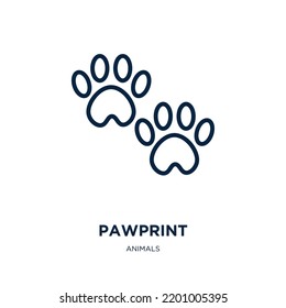 pawprint icon from animals collection. Thin linear pawprint, pet, paw outline icon isolated on white background. Line vector pawprint sign, symbol for web and mobile