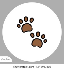Pawprint icon sign vector,Symbol, logo illustration for web and mobile