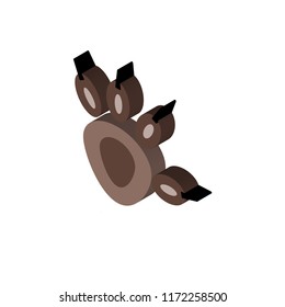 Pawprint isometric left top view 3D icon