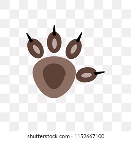 Pawprint vector icon isolated on transparent background, Pawprint logo concept
