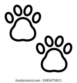 Pawprint Vector Line Icon Design