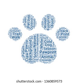 pawprint word cloud. tag cloud about pawprint.