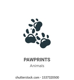 Pawprints vector icon on white background. Flat vector pawprints icon symbol sign from modern animals collection for mobile concept and web apps design.