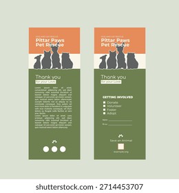 Anuncio del proyecto de adaptación y rescate de Paws con tarjeta de donación Marketing 
