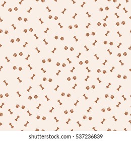 Paws and bones, Seamless pattern. Good for textile, fabric, zoo shops advertising, wrapping paper