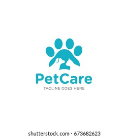 paws cat dog logo icon vector template 