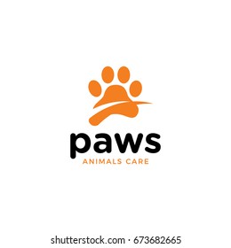 paws cat dog logo icon vector template 
