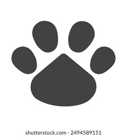 Las patas de un gato, perro, cachorro. Huella animal negra aislada sobre fondo blanco para camisetas, tarjetas, clínicas veterinarias, refugios para animales, activistas de los derechos de los animales. Vector.