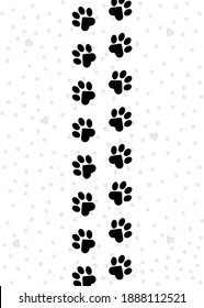 Paws of a cat, dog, puppy. Simple animal footprint pattern for bedding, fabrics, backgrounds, websites, postcards, baby prints, brown paper. Vector illustration.