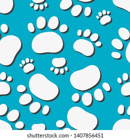 Paws cats seamless pattern vector