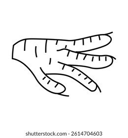 paws chicken line icon vector. paws chicken sign. isolated contour symbol black illustration