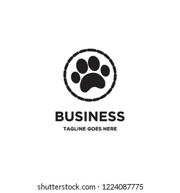 paws in circle logo icon vector