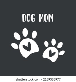 Patas con corazón. Icono de vector