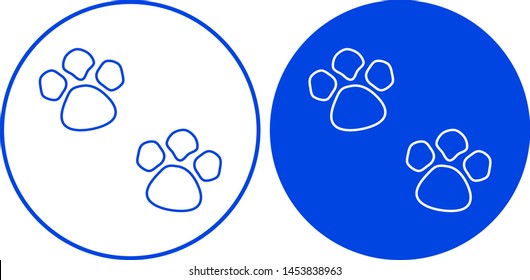Paws icon in circle. Vector illustration