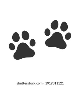 Paws icon. Footprint of unknown animal. Vector isolated on a white.