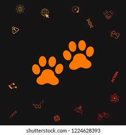 Paws icon symbol. Graphic elements for your design