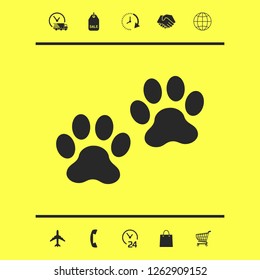 Paws icon symbol. Graphic elements for your design