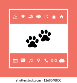 Paws icon symbol. Graphic elements for your design