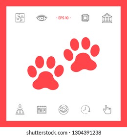Paws icon symbol. Graphic elements for your design