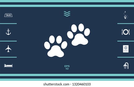 Paws icon symbol. Graphic elements for your design