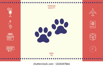 Paws icon symbol. Graphic elements for your design