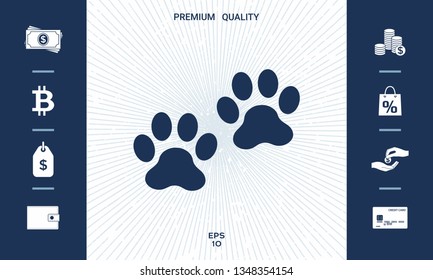 Paws icon symbol. Graphic elements for your design