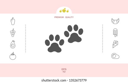 Paws icon symbol. Graphic elements for your design