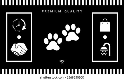 Paws icon symbol. Graphic elements for your design