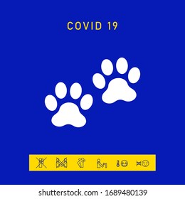 Paws icon symbol. Graphic elements for your design