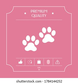 Paws icon symbol. Graphic elements for your design