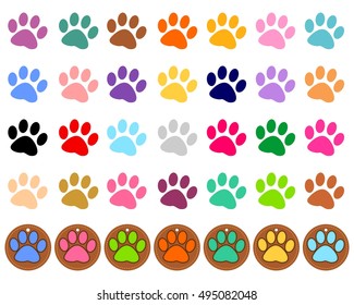 Paws and Labels Vector Illustrations