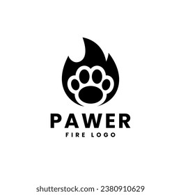 Paws Logo Vector With Fire element Icon combination