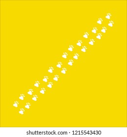 Paws on yellow background. vector illustration