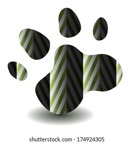 paws paper cut design. vector illustration