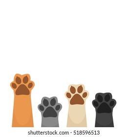 Paws up pets copy space background