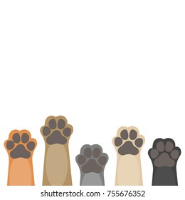 Paws up pets copy space background