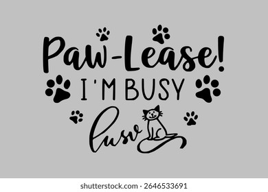 Paws Please – Cute Cat Quote vector illustration Design