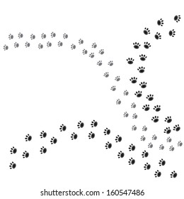 paws prints. abstract background. vector illustration
