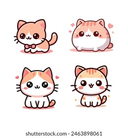 Paws and Purrs Charming Cat cartoon Vector Illustrations