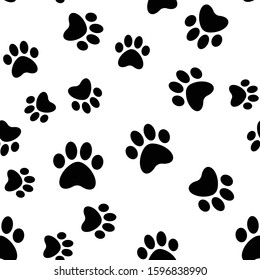 Dog Paw Seamless Pattern Vector Footprint Stock Vector (Royalty Free ...