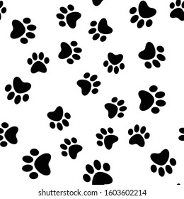 Paws Seamless Pattern Dog Paw Texture Stock Vector (Royalty Free ...