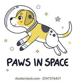 Paws in Space: Diseño de Vector de aventura cósmica canina